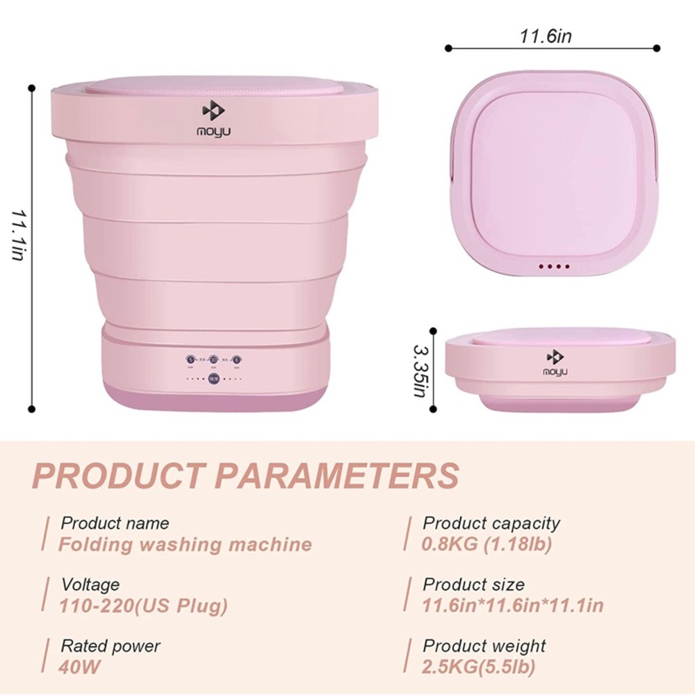Portable Washing Machine Mini Washer with Drain Basket